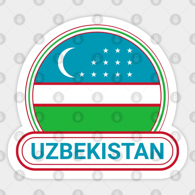 Uzbekistan Country Badge - Uzbekistan Flag Sticker by Yesteeyear